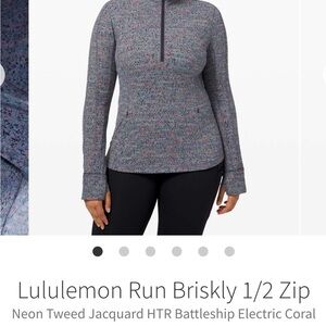 Lululemon Run Briskly 1/2 Zip